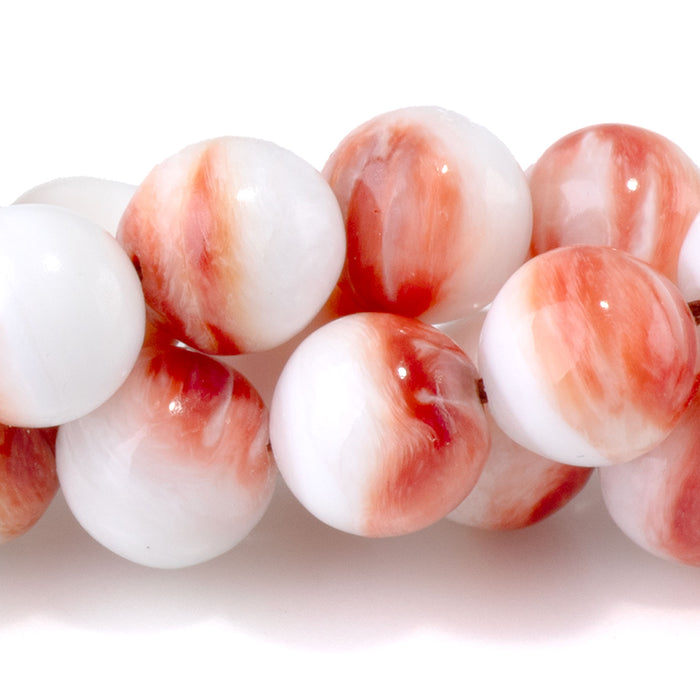 Spiny Oyster 8mm Red Round Bead - 15-16 Inch