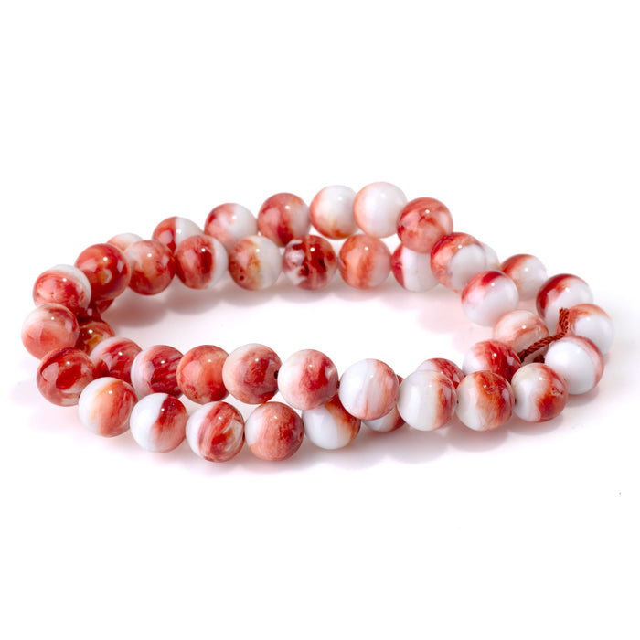 Spiny Oyster 9mm Red Round Bead - 15-16 Inch