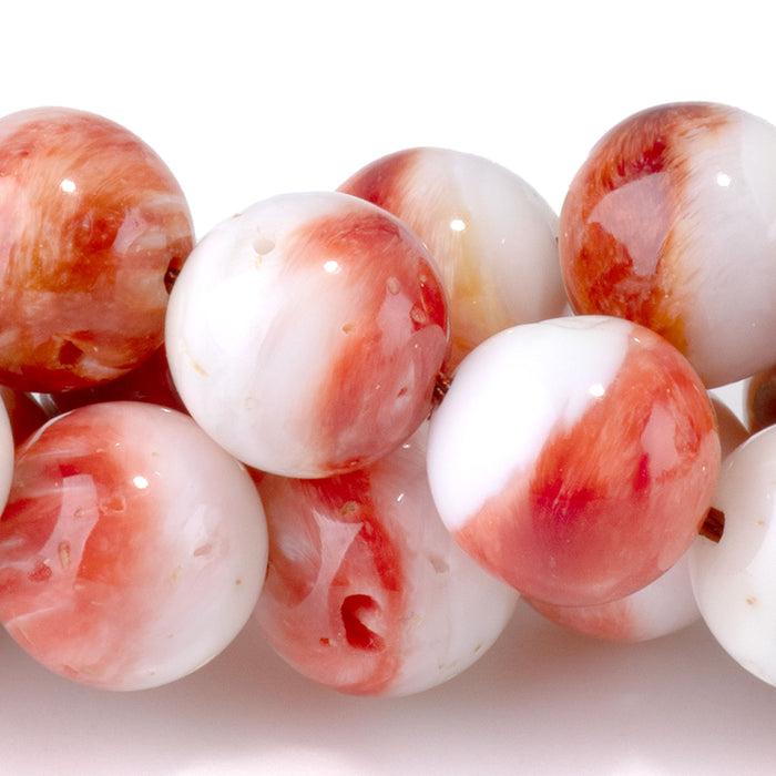 Spiny Oyster 9mm Red Round Bead - 15-16 Inch