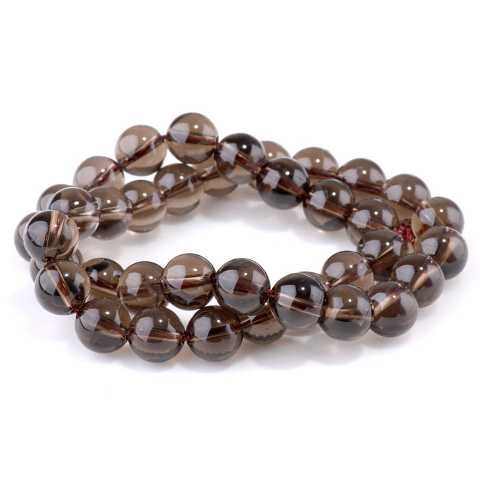 Smoky Quartz 10mm Round - 15-16 Inch