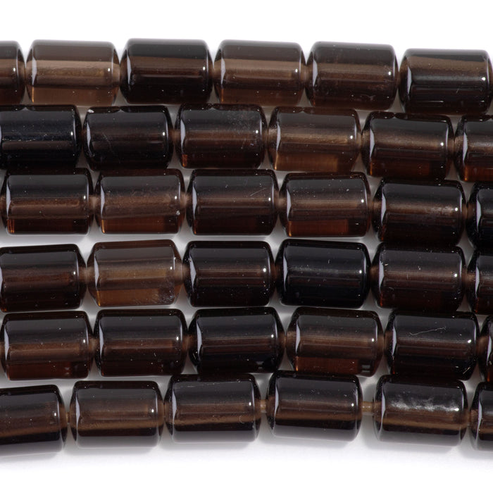 Smoky Quartz 10x14mm Barrel - Large Hole Beads