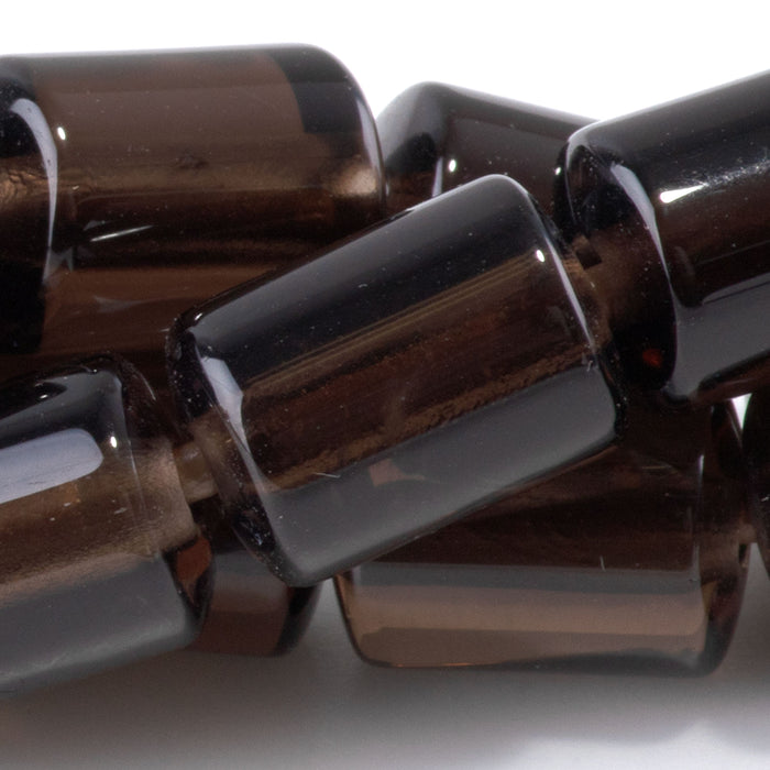 Smoky Quartz 10x14mm Barrel - Large Hole Beads