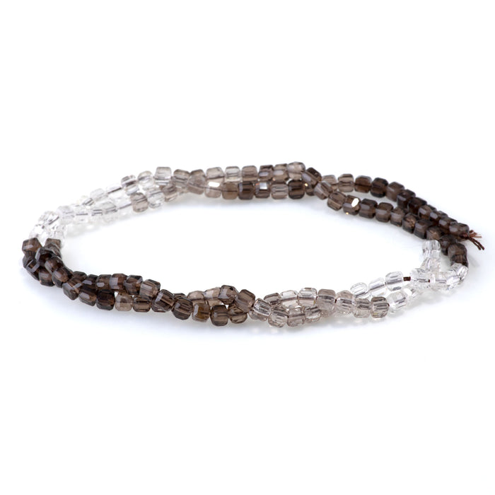 Smoky Quartz 3mm Banded Table Cut Cube A Grade - 15-16 Inch