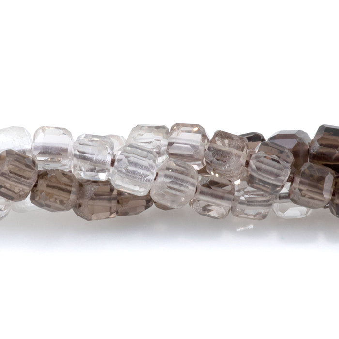 Smoky Quartz 3mm Banded Table Cut Cube A Grade - 15-16 Inch