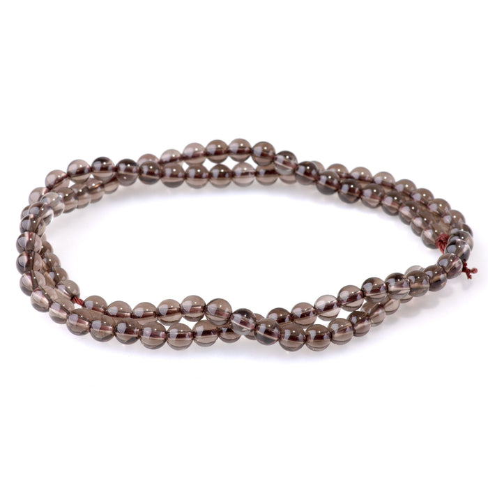 Smoky Quartz 4mm Round - 15-16 Inch