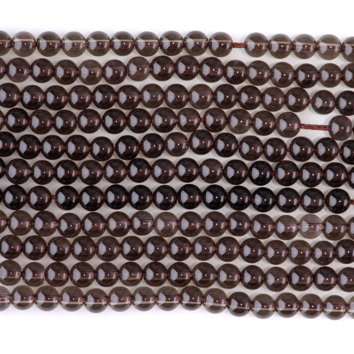 Smoky Quartz 4mm Round - 15-16 Inch