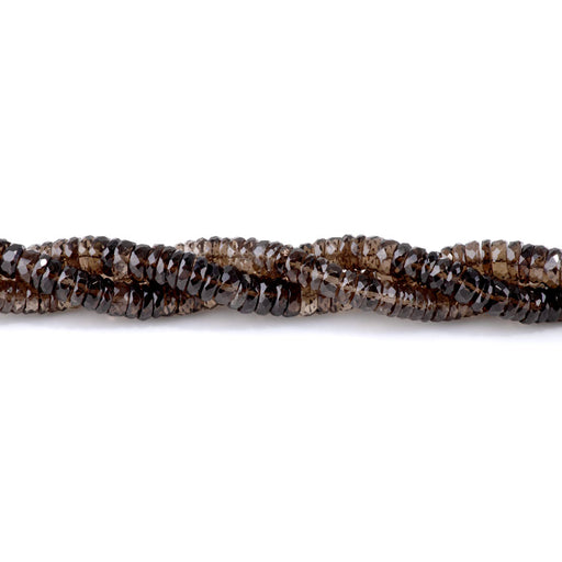 This is a Dakota Stones 6-7mm Smoky Quartz Gemstone strand with faceted heishi beads in 8 inch strand.