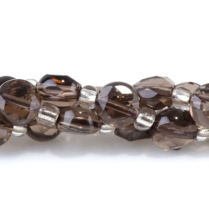 Smoky Quartz 6mm Star Cut Coin - 15-16 Inch