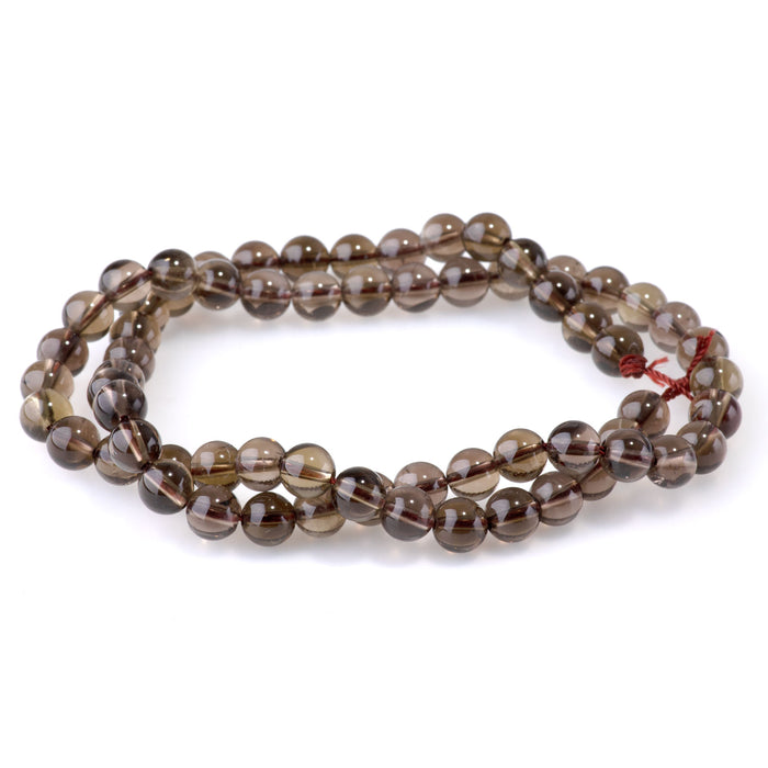 Smoky Quartz 6mm Round - 15-16 Inch