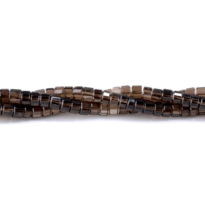 Smoky Quartz 7mm Banded Faceted Tyre - 15-16 Inch