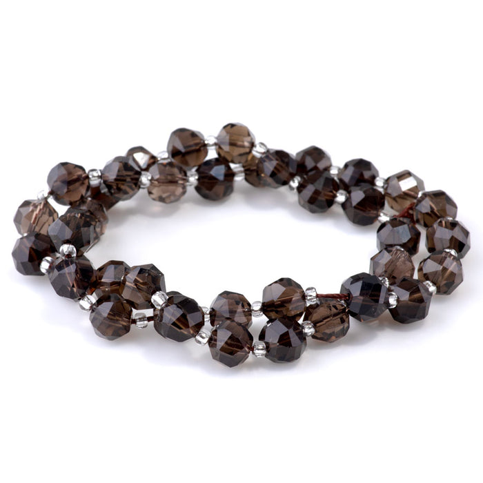 Smoky Quartz 7x8mm Faceted Nugget - 15-16 Inch