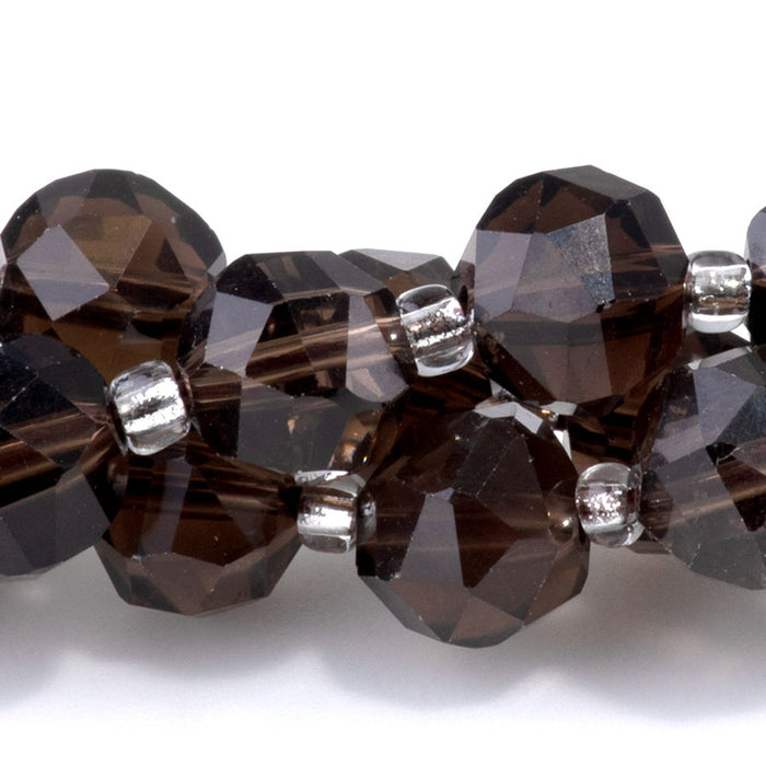 Smoky Quartz 7x8mm Faceted Nugget - 15-16 Inch