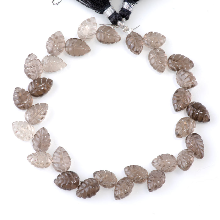Smoky Quartz 8x11mm Leaf - 8 Inch