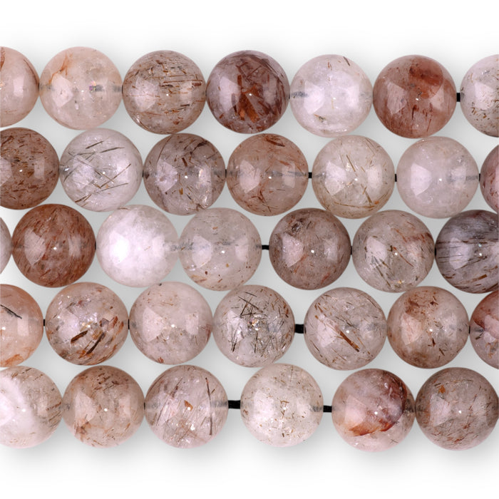 Red Black Super Seven 10mm Round - 15-16 Inch