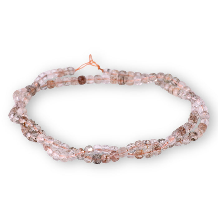 Red Black Super Seven 3mm Table Cut Cube A Grade - 15-16 Inch