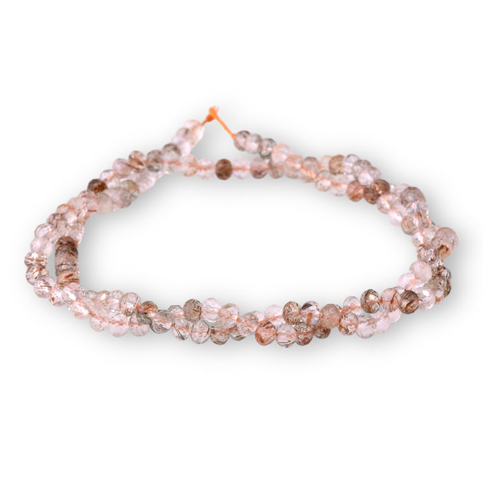 Red Black Super Seven 3x4mm Faceted Rondelle A Grade - 15-16 Inch