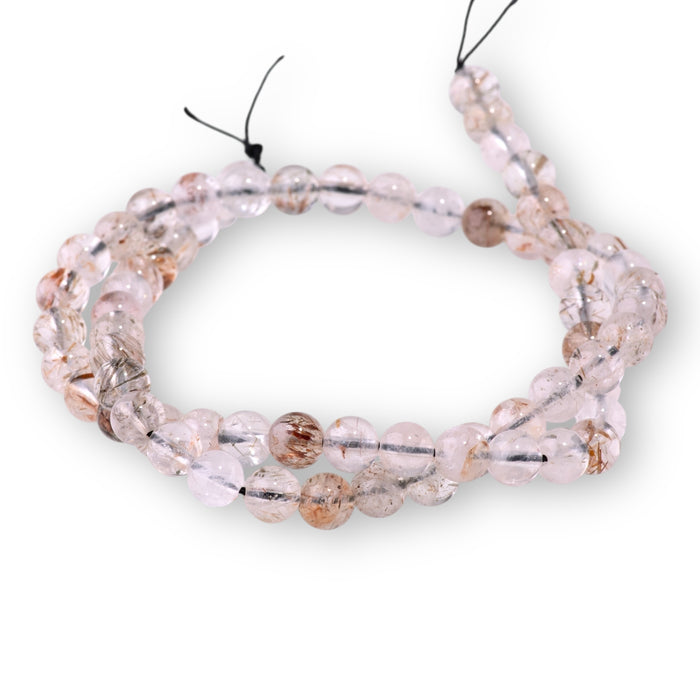 Red Black Super Seven 6mm Round - 15-16 Inch