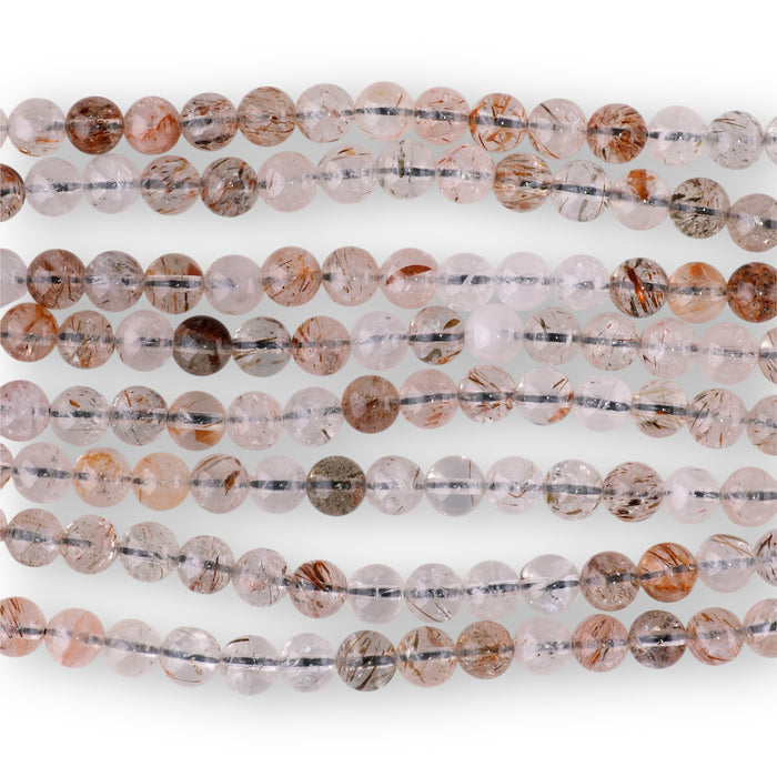 Red Black Super Seven 6mm Round - 15-16 Inch