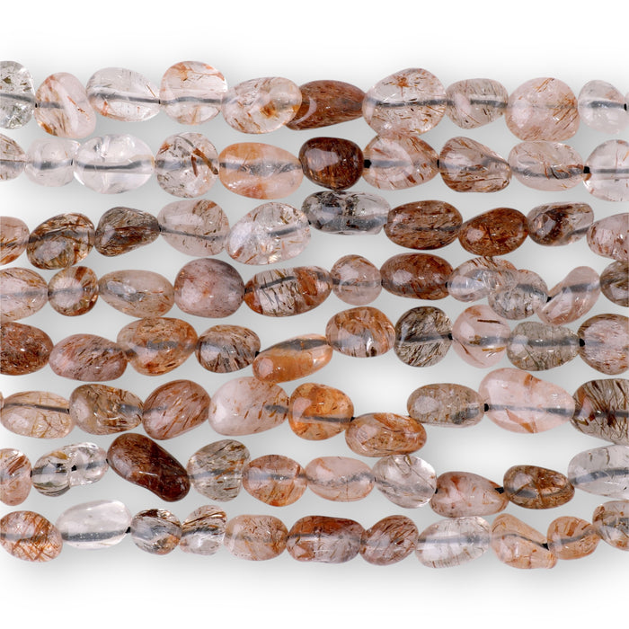 Red Black Super Seven 7x9-8x10mm Pebble A Grade - 15-16 Inch