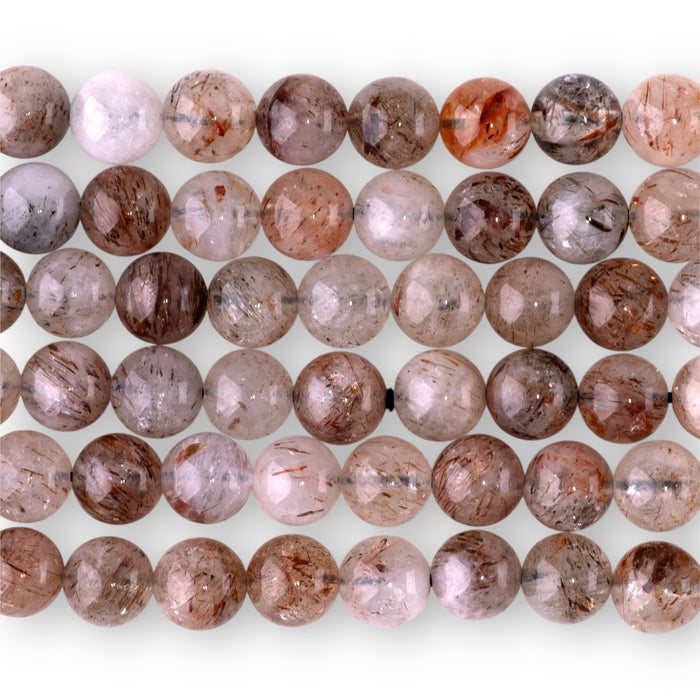 Red Black Super Seven 8mm Round - 15-16 Inch