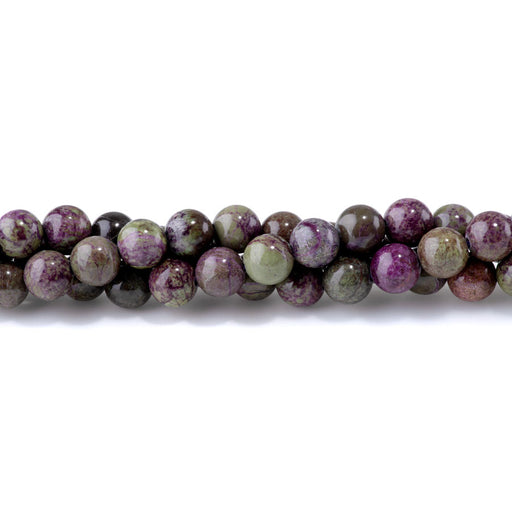 This is a Dakota Stones 10mm Atlantisite Stichtite Gemstone strand with round beads in 15-16 inch strand.