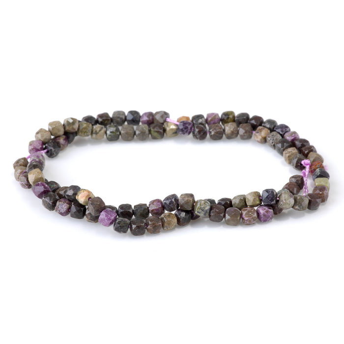Atlantisite Stichtite 4mm Faceted Cube - 15-16 Inch