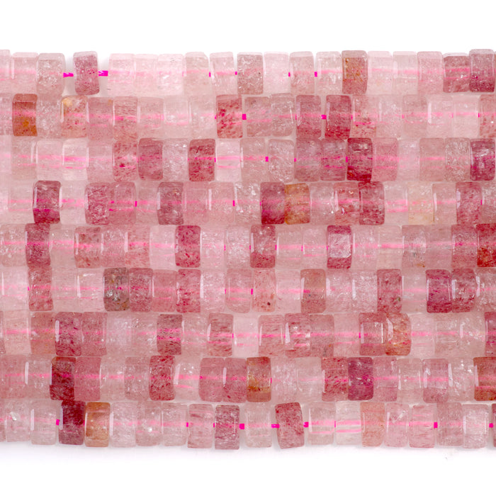 Strawberry Quartz 6mm Hexagon - 15-16 Inch