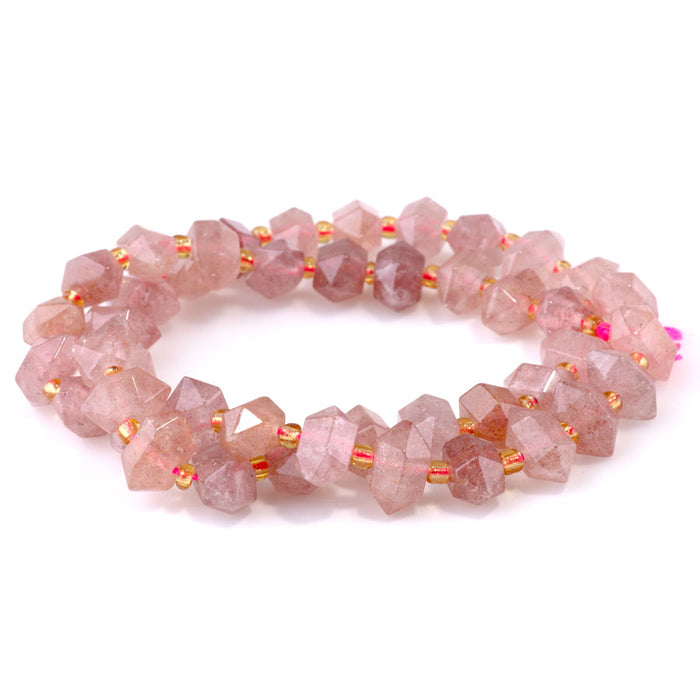 Strawberry Quartz 6x11mm Side Drilled Points - 15-16-Inch