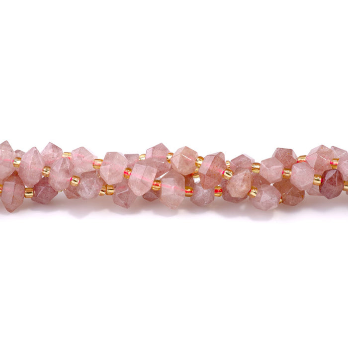 Strawberry Quartz 6x11mm Side Drilled Points - 15-16-Inch