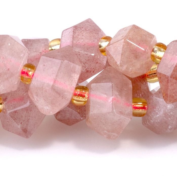 Strawberry Quartz 6x11mm Side Drilled Points - 15-16-Inch