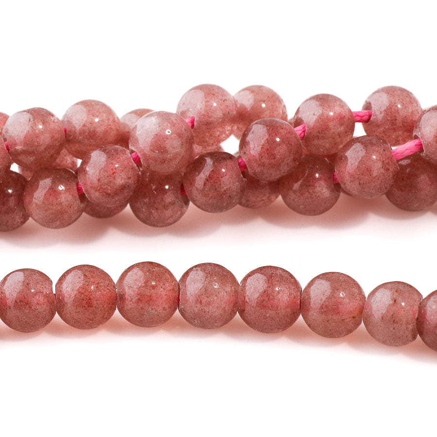 Strawberry Quartz 8mm Round - Large Hole Beads