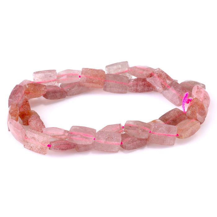 Strawberry Quartz 8x10mm Faceted Rectangle A Grade - 15-16 Inch