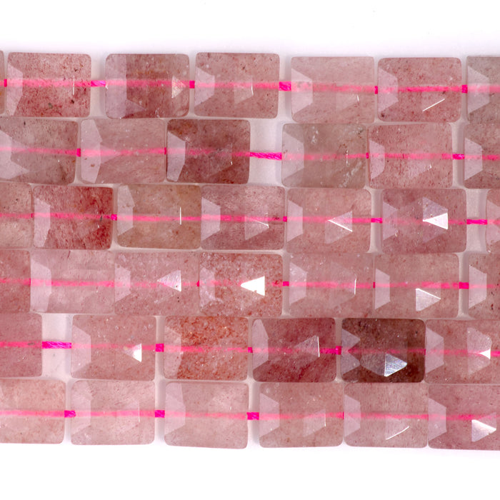 Strawberry Quartz 8x10mm Faceted Rectangle A Grade - 15-16 Inch