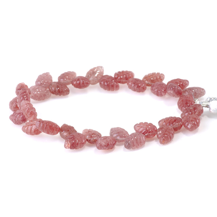 Strawberry Quartz 8x11mm Leaf - 8 Inch