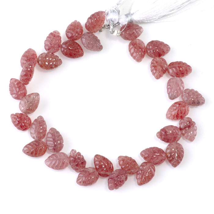 Strawberry Quartz 8x11mm Leaf - 8 Inch