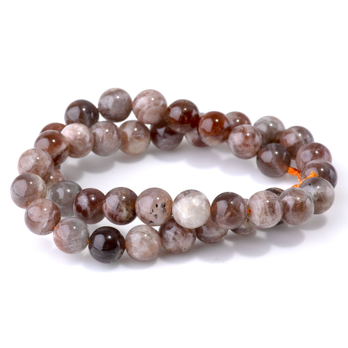 Copper Sunstone 10mm Round - 15-16 Inch