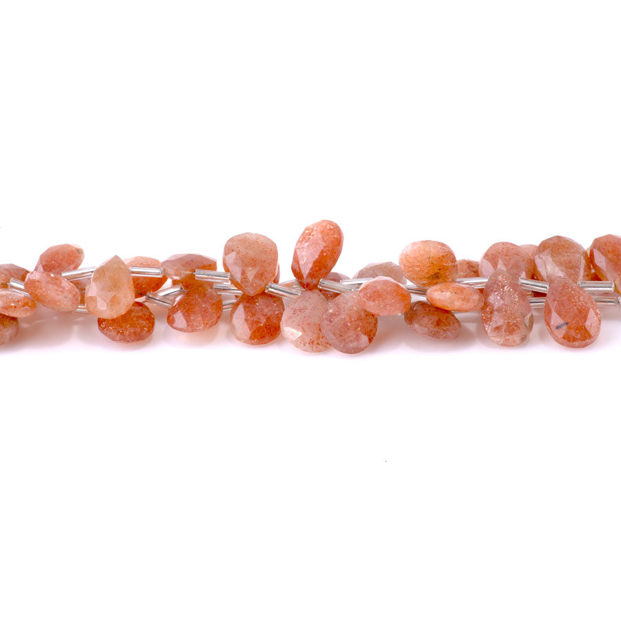 Sunstone 10x15mm Drop Faceted - 8 Inch