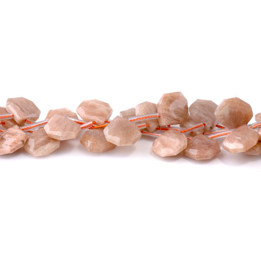 This is a Dakota Stones 13x15mm Sunstone Gemstone strand with faceted irregular tear drop beads in 15-16 inch strand.