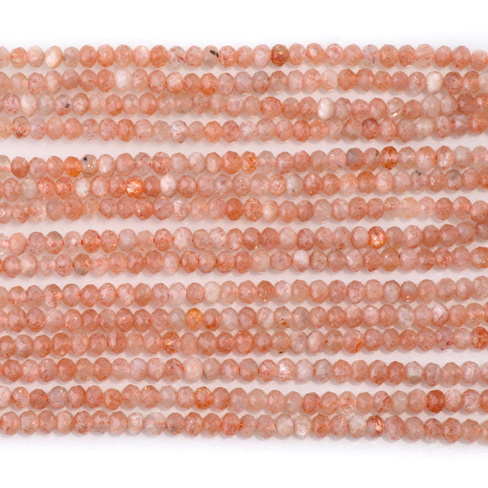 Sunstone 2x3mm Faceted Rondelle - 15-16 Inch