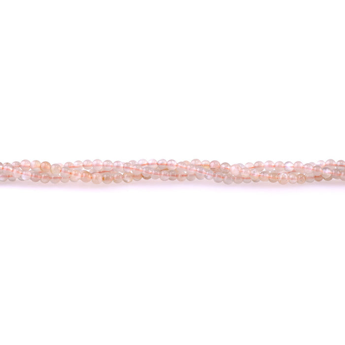 Bicolor Sunstone 4mm Round - 15-16 Inch