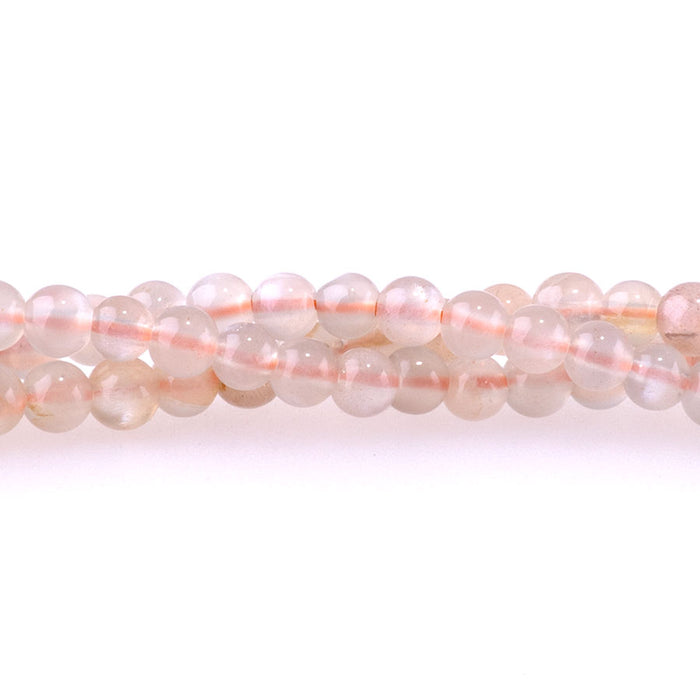 Bicolor Sunstone 4mm Round - 15-16 Inch