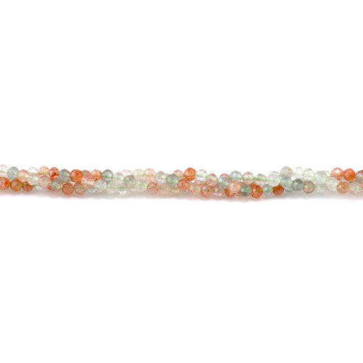 This is a Dakota Stones 4mm Arusha Sunstone Gemstone strand with faceted round beads in 15-16 inch strand.