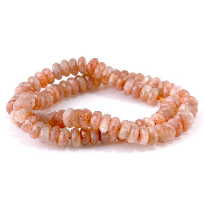 Golden Sunstone 4x9mm Thin Rondelle Faceted AA Grade - 15-16 Inch