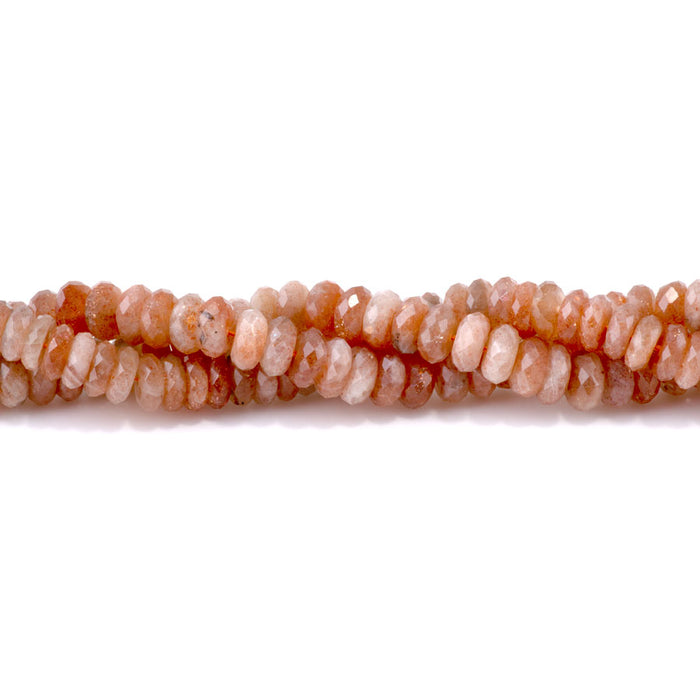 Golden Sunstone 4x9mm Thin Rondelle Faceted AA Grade - 15-16 Inch