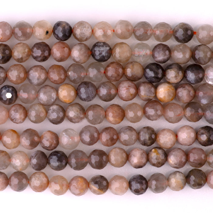 Black Sunstone 6mm Faceted Round - 15-16 Inch