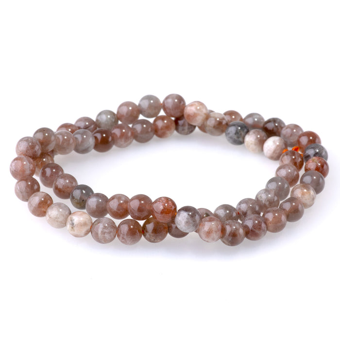 Copper Sunstone 6mm Round - 15-16 Inch