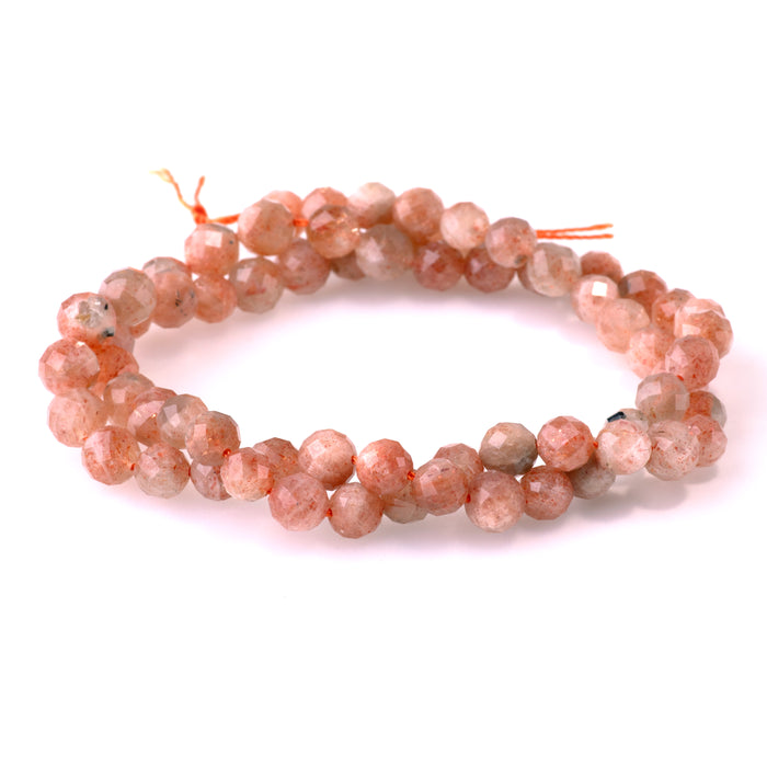 Golden Sunstone 6mm Faceted Round - 15-16 Inch