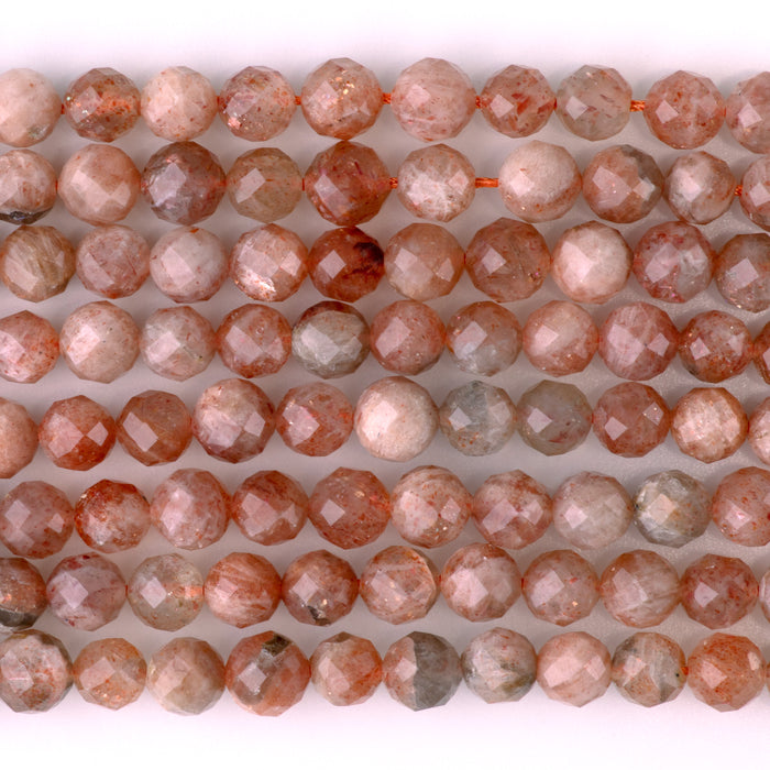 Golden Sunstone 6mm Faceted Round - 15-16 Inch