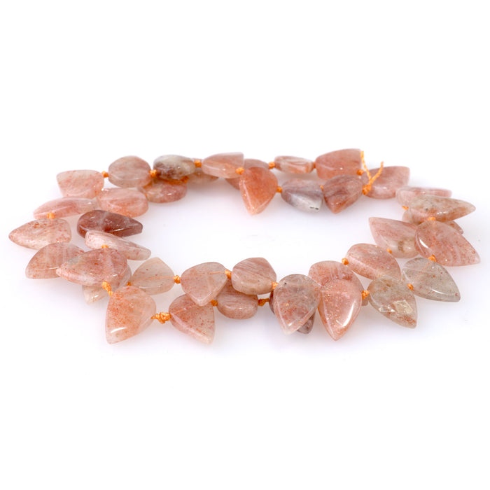 Golden Sunstone 8x12-9x14mm Tear Drop Top Drill - 15-16 Inch