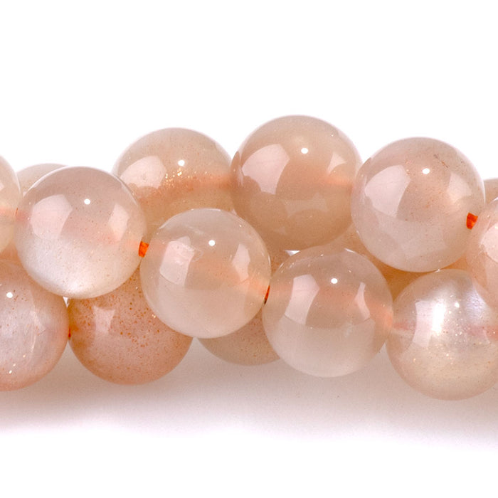 Bicolor Sunstone 8mm Round - 15-16 Inch